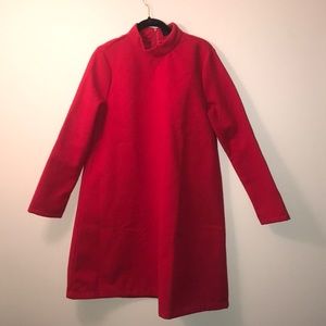pepe runa Red Wool Blend Mid A-line dress